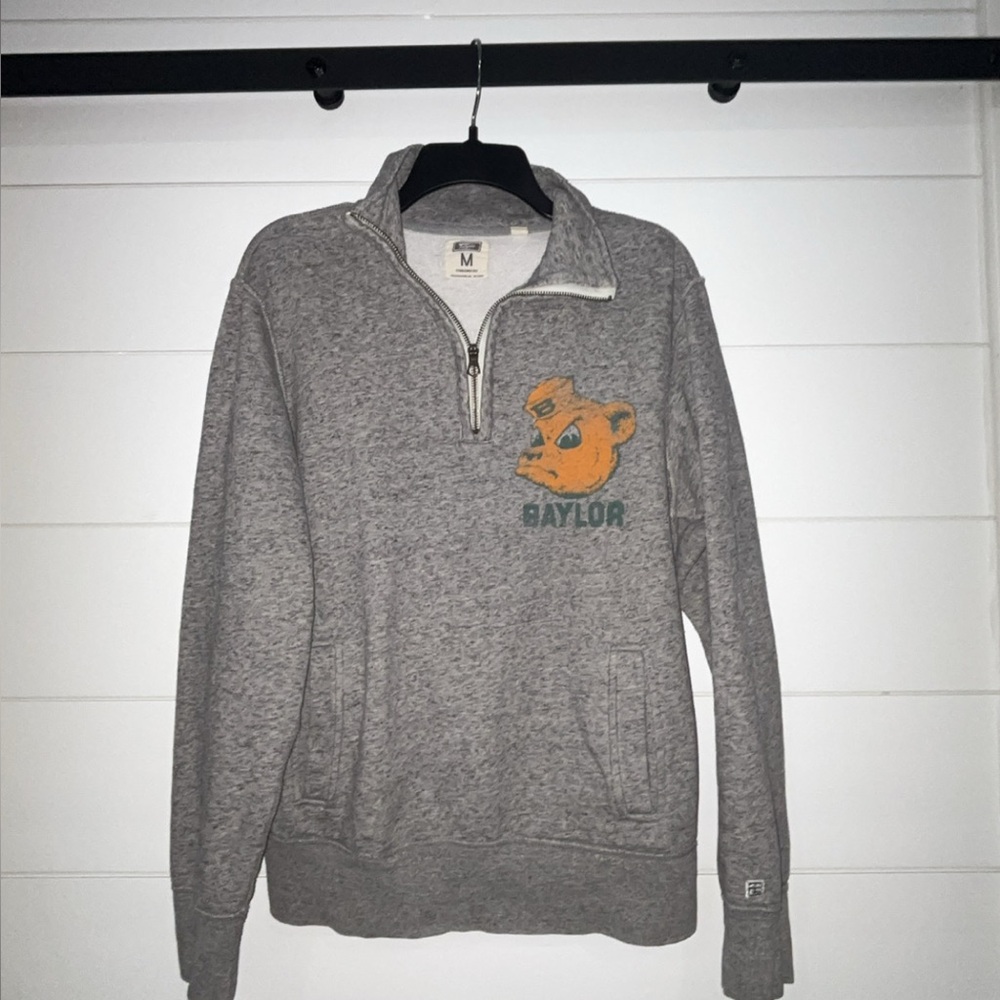 Gray Baylor Quarter-Zip Sweatshirt Medium